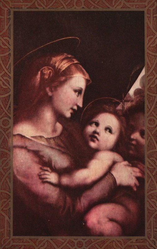 ?Vintage Postcard 1923 Mother and Child New Baby Family Love Religious  Artwork