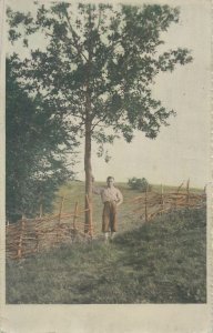 Postcard countryside boy typical outfit