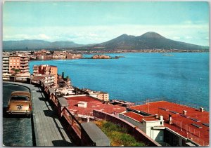 View of Naples from Horace Street Italy Ocean View Mountains Buildings Postcard