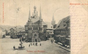 Germany Wernigerode am Harz Rathaus und Marktplatz 05.76