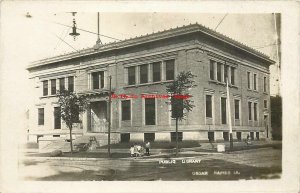 IA, Cedar Rapids, Iowa, RPPC, Public Library Building, Exterior Scene, Photo