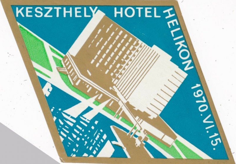 Hungary Keszthely Hotel Helikon Vintage Luggage Label lbl0042