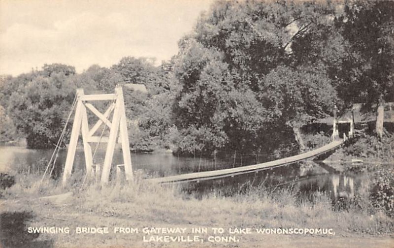 Swinging Bridge Gateway Inn to Lake Wononscopomuc Lakeville CT 