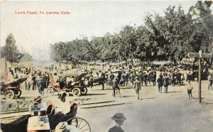 J6/ Fort Collins Colorado Postcard c1910 Lamb Feast Parade Crowd 1