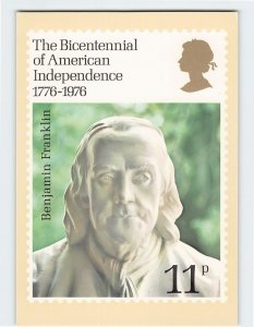 Postcard B. Franklin, 11P, The Bicentennial of American Independence 1776-1976