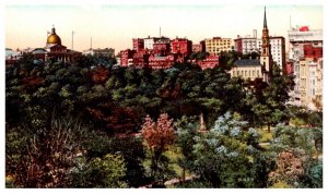 Massachusetts Boston  Bird's Eye View of Common , showing State House