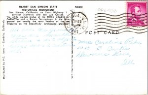Three Graces Carnova San Simeon California CA Postcard PM Cancel WOB Note VTG 