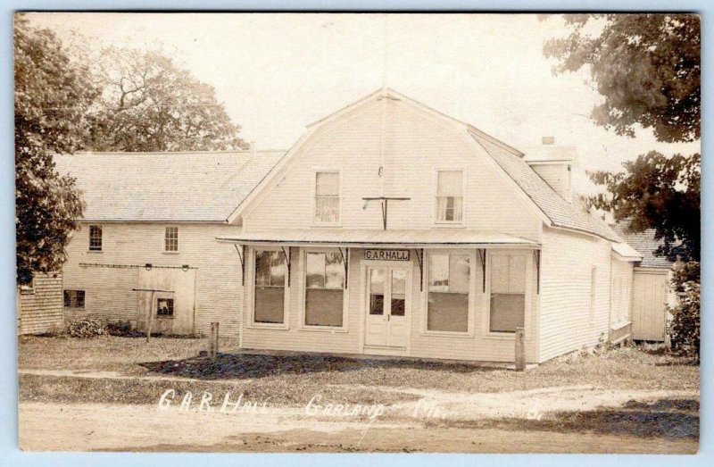 1914-1917 ERA RPPC G.A.R. HALL*GARLAND MAINE*UNUSED*GRAND ARMY OF THE REPUBLIC 