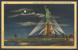 New York, NY - Statue of Liberty Illuminated At Night - [NY-085]