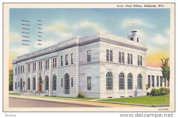 Exterior, Post Office, Oshkosh, Wisconsin, PU-1940