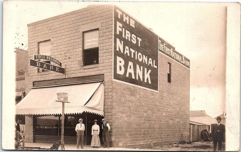 Postcard WA Toppenish First National Bank Real Photo Postcard 1910 AN10