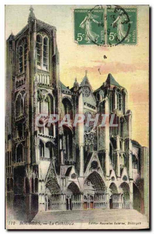 Old Postcard Bourges La Cathedrale