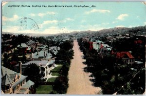 1910s Highland Avenue Looking East from Terrace Court Birmingham AL Postcard
