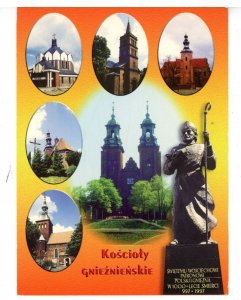 Poland - Gniezno. Churches & St. Wojciech Statue  (multi-view, continental size)