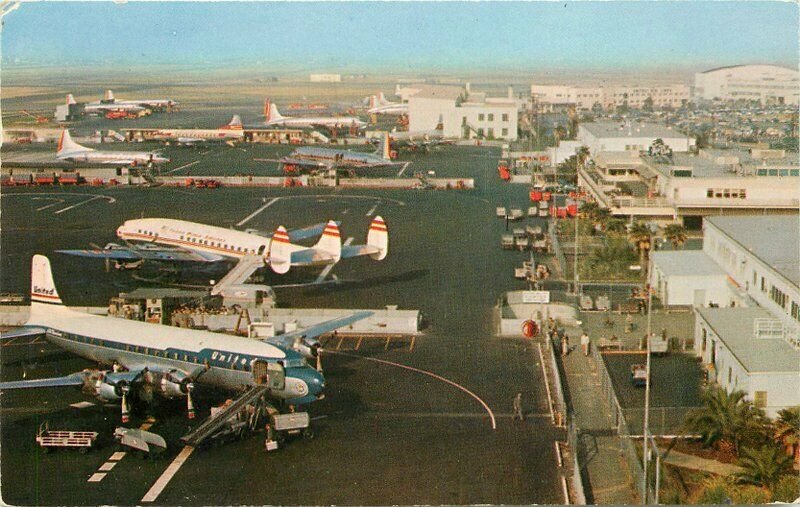 Birdseye Los Angles California International Airport Postcard Mitock 20-4515