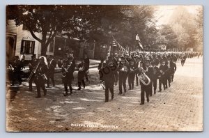 J87/ Marietta Ohio RPPC Postcard c1910 Masonic Fraternity Parade Band 592