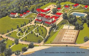Stevensville Lake Hotel Swan Lake, New York NY Postcard