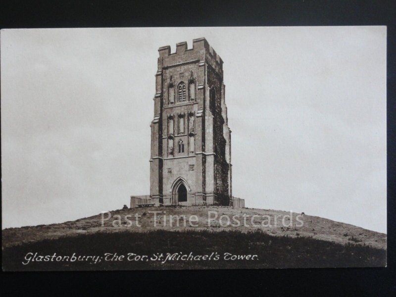 Somerset: Glastonbury; The Tor, St. Michael's Tower Old Postcard