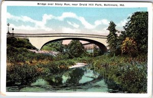 Postcard BRIDGE SCENE Baltimore Maryland MD AL1400