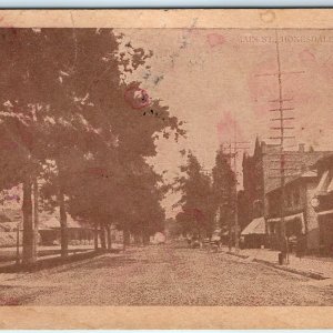 c1900s Honesdale, PA Main St. Downtown Litho Photo Postcard Stores Telegraph A22