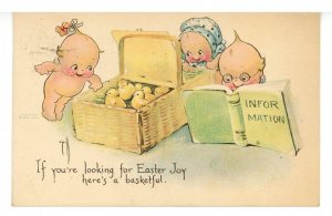 Kewpies by Rose O'Neill. Pub. By Gibson Art . Easter- A Basketful
