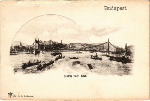 CPA BUDAPEST Esku teri hid HUNGARY (1271103)