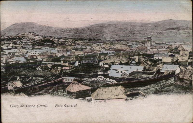 Cerro de Pasco Peru Vista General c1905 Postcard