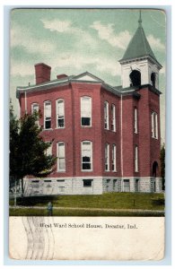 1911 West Ward School House, Decatur Indiana IN Posted Antique Postcard