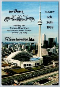 Skydome, CN Tower, Toronto Postcard Club Show Canada, 1989 Aerial View Postcard