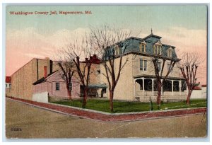 1915 Washington County Jail Hagerstown Maugansville Maryland MD Antique Postcard