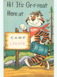 1960's advertising TONY THE TIGER AT CAMP - KELLOGG'S FROSTED FLAKES k3544