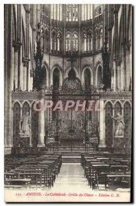 Old Postcard Amiens The Cathedral Choir From Grid