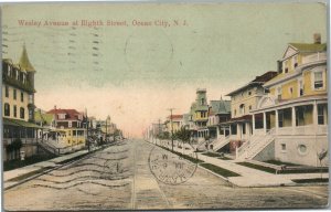 OCEAN CITY NJ WESLEY AVENUE ANTIQUE POSTCARD