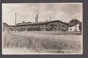 Stanley WISCONSIN RPPC c1940 PEA CANNERY Canning Co nr Thorp Cadott Owen WI KB