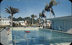 Sarasota Florida FL Swimming Pool Motel 1950s-60s Postcard