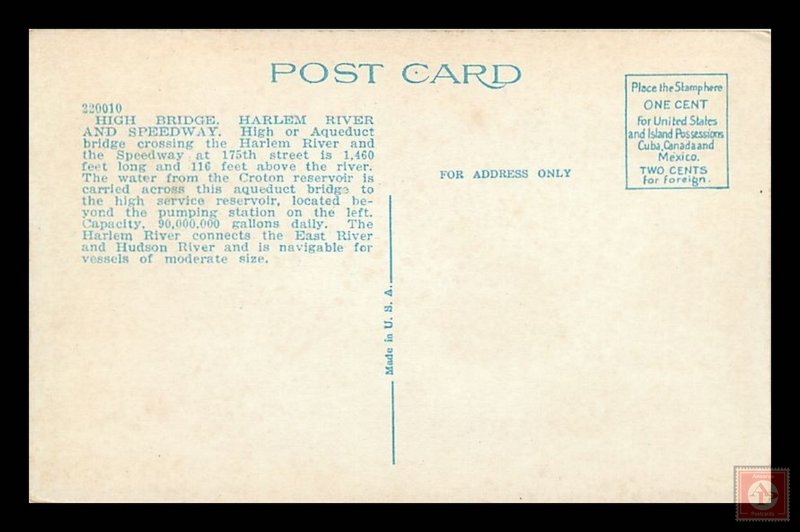 High Bridge, and Harlem River and Speedway, NYC  