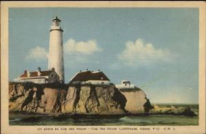 Gaspe Quebec Lighthouse Cap des Hosier Old Postcard