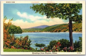 1941 Greetings from Slayton Minnesota Scenic View Lake Posted Postcard