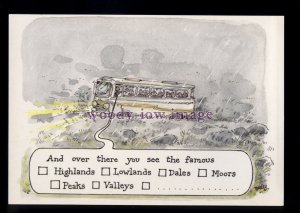 BE188 - Tick Box, of your Bus Tours of Scotland - Large Besley Comic P'card 