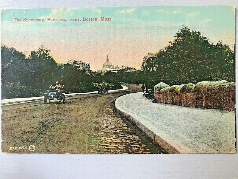 Vintage Postcard 1914 Speedway, Back Bay Fens, Boston, Massachusetts (MA)