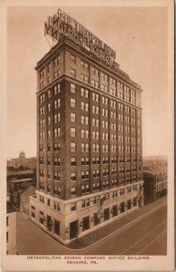 Reading Pennsylvania Metropolitan Edison Co Office Building Postcard Y20