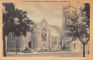 Columbia Pennsylvania St Johns Evangelical Church Antique Postcard K28036