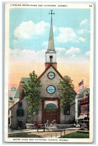 c1930's Notre Dame Des Victoires Church Quebec Canada Vintage Postcard