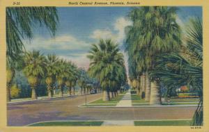 North Central Avenue - Phoenix AZ, Arizona - pm 1951 - Linen