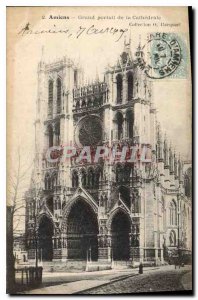 Old Postcard Amiens great portal of the cathedral