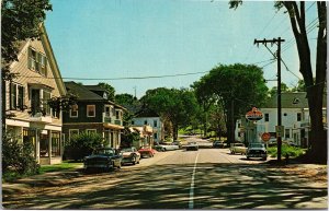 Postcard ME Limerick Main Street Looking East Coca-Cola American  Gas Station