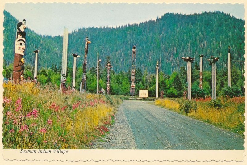 Totem Poles at Saxman Indian Village near Ketchikan AK, Alaska