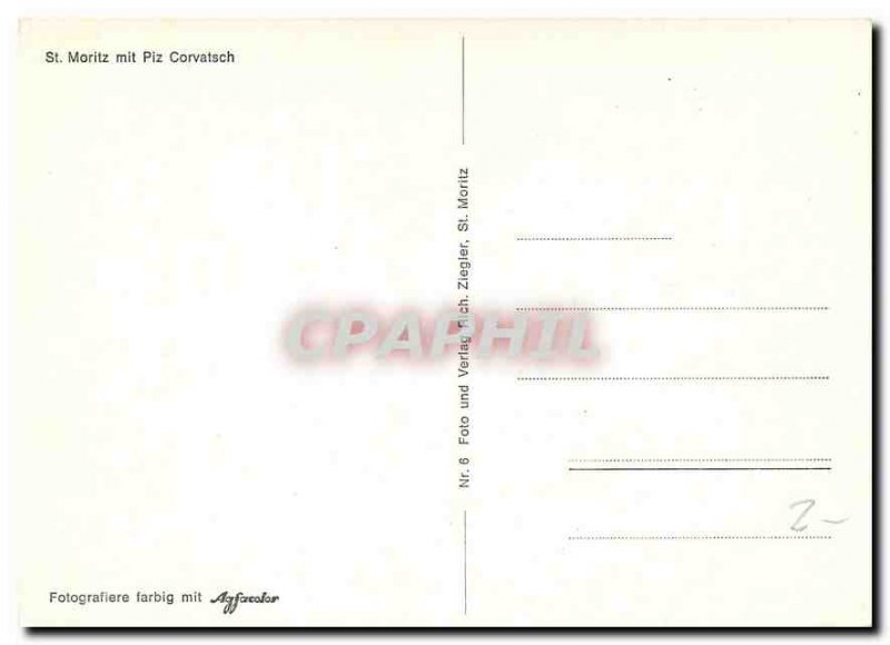 Modern Postcard St Moritz mit Piz Corvatsch