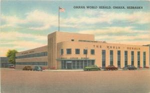 Autos Omaha World Herald 1940s Newspaper General Tichnor linen postcard 1535