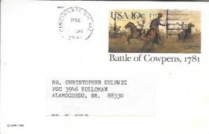 US Used Pre-stamped Postcards UX87 Battle of Cowpens, 1781